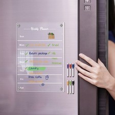 Calendario settimanale magnetico acrilico per frigorifero con 6 penne cancellabi