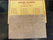 Model Hobbies HO Building Paper Buff Brick