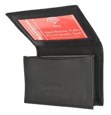 RFID Business Card Case Leather Expandable Mens Wallet