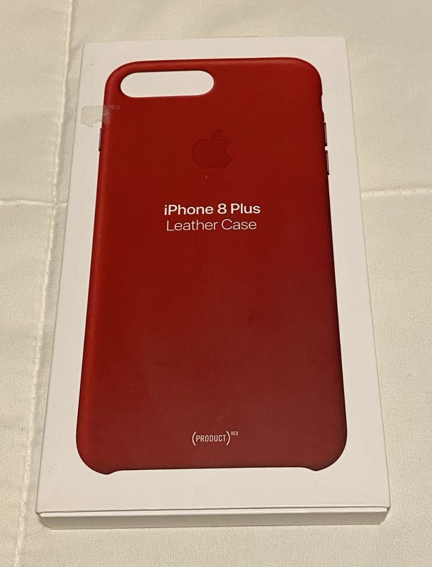 Original Genuine Apple Leather Case for iPhone 8 Plus Red 