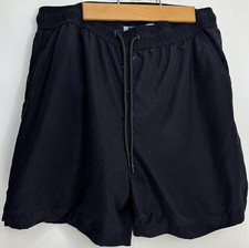 George Men  s Black Swim Trunks Size Med 32-34 Mesh Lined Board Shorts Pockets