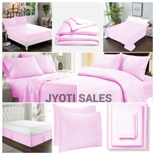 Fabulous Bedding 1000 OR 1200 TC 100 Cotton Pink Solid Select Item
