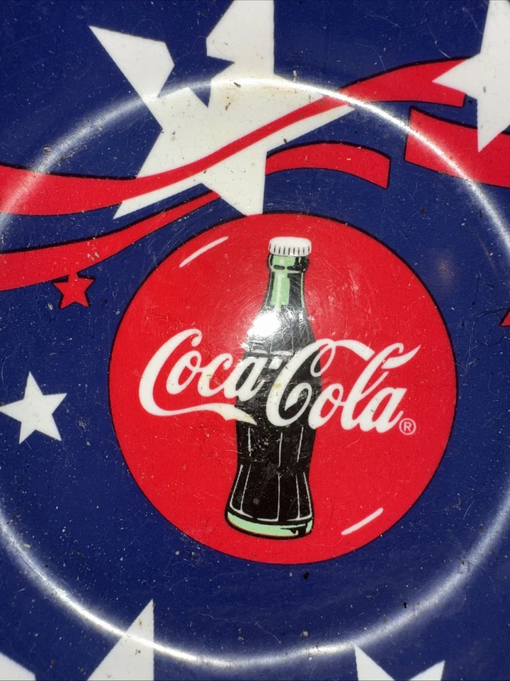Coca Cola большая чаша патриотические звезды полоски дизайн 1998 красный белый синий ретро - Изображение 4 из 4