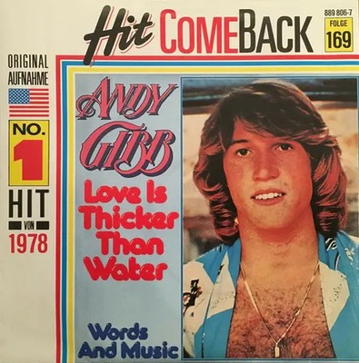Andy Gibb Love Is Thicker Than Water Vinyl Single 7inch NEAR MINT Polydor