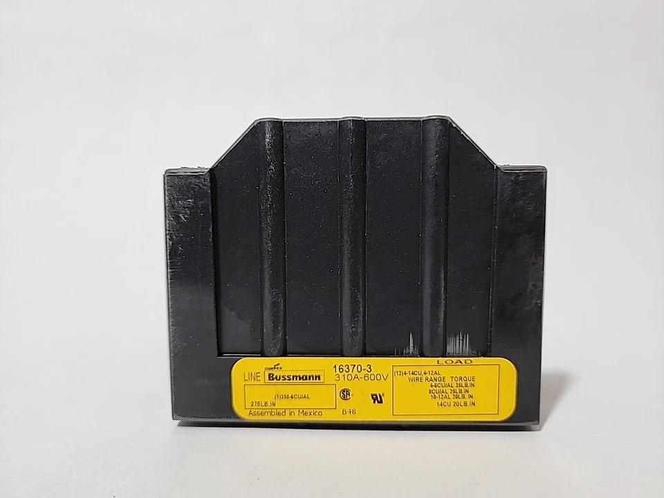 (NEW IN BOX)Cooper Bussmann 16370-3 Power Distribution Block 3p 310a 600v - Image 4 of 4