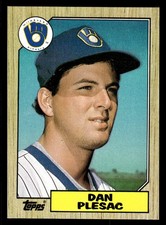 1987 Topps #279 Dan Plesac Rookie Card Milwaukee Brewers. rookie card picture