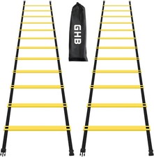GHB Pro Agility Ladder Training Speed 12 2 PACK, Yellow-2 Pack