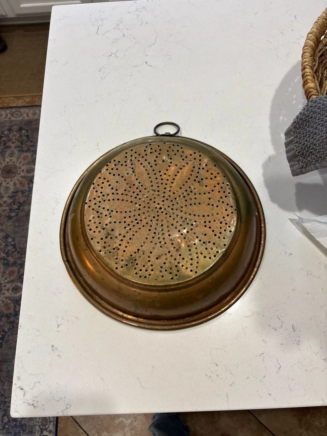 Vintage Hand-Hammered Solid Copper Colander Strainer with Hanging Ring
Opens in a new window or tab