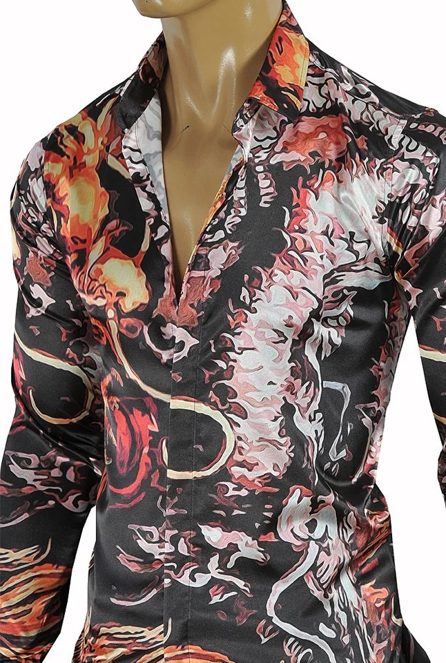 Versace Dragon Men Dress Shirt, Long sleeve, Size Large - Image 3 of 4