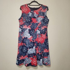 Phase 7 Seven Patriotic Fit and Flare Dress Sleeveless Floral Size 12