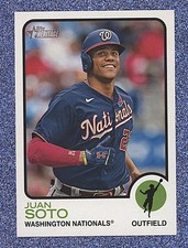 Juan Soto 2022 Topps Heritage #OB-JS Oversized Jumbo 1973 Box Topper Nationals