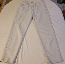 Lee Riveted Jeans Womens Size 16 Off White Preowned 100 Cotton.    Z