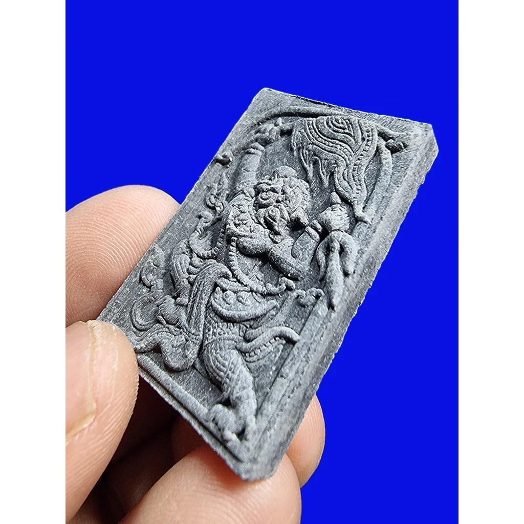 Hanuman holding a flag Takrut LP Fu Wat Bang Samak Temple Thai Buddha Amulet