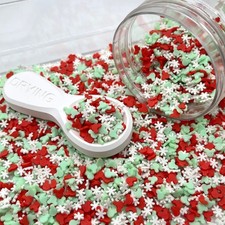 FAKE Green Christmas Mouse, Animal Polymer Clay Sprinkle Mix NOT EDIBLE D31-26