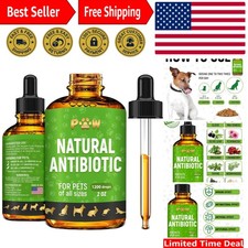 Natural Dog  Cat Antibiotics Drops - Herbal Support for Allergies  Infections