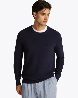 Nuevo con etiquetas TOMMY HILFIGER Hombre Ajuste Regular Estructura Esencial Cuello Redondo Jersey NUEVO