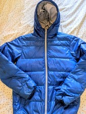 Uniqlo Puffer Jacket - Mens Small Blue Down Filled Full Zip
