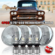 For Chevy 3100 Truck 1958 1959 4pcs 5.75 Round Led Headlights Hilo Beam