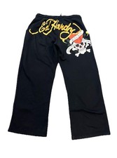 Ed Hardy Black Sweatpants M Skull Heart Tattoo Graphic Y2K Streetwear
