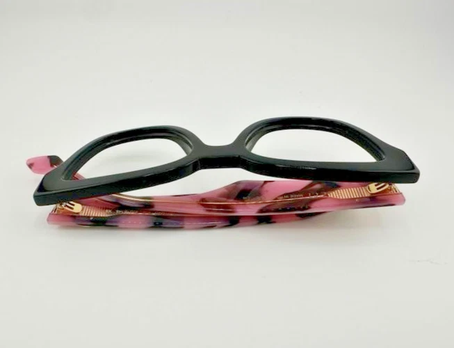 Monturas de gafas Gucci auténticas GG 1424O 010 negro rosa 50-18-145 Italia Foto 4 de 4
