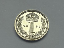 George VI 1937 Silver Proof Maundy One 1 Pence 1D 0.47g 1115 mm KM# 846