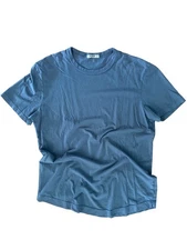 Buck Mason Slub Curved Hem Crewneck T-Shirt Size S Blue Short Sleeve American