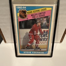 O-Pee-Chee Steve Yzerman Red Wings #385 League Leaders Rookie 1984-85 NHL Card. rookie card picture