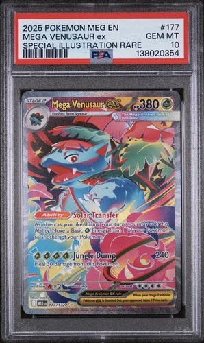 2025 POKEMON MEG SPECIAL ILLUSTRATION RARE #177 MEGA VENUSAUR EX PSA 10