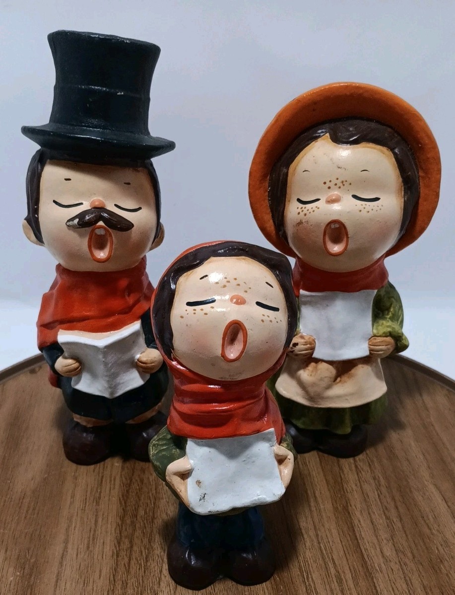 3 Vtg Christmas Carolers Figure Set Hand Made Korea Kitschy | eBay
