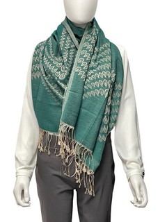 PASHMINA SCHAL 70 X 170 CM IN DUNKELGRÜN SOGNI D´ORO SCHMUCKJAGD