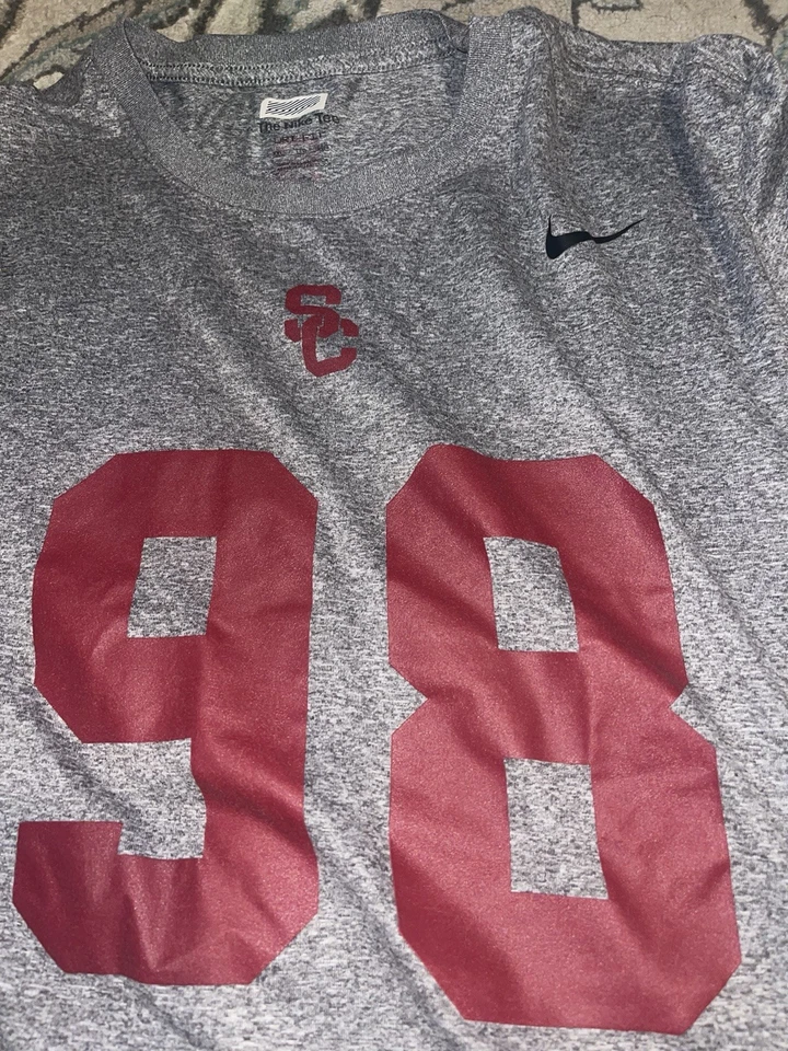 Футболка Nike Tee Dri-Fit Team Player Issue USC Southern Cal Trojans No98 XXL 2XL - Изображение 2 из 4