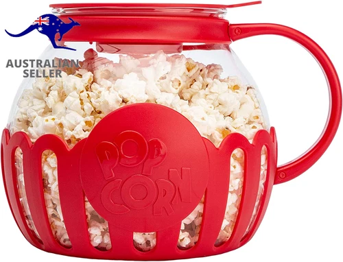 Patented Micro-Pop Microwave Popcorn Popper with Temperature Safe Glass, 3-In-1 