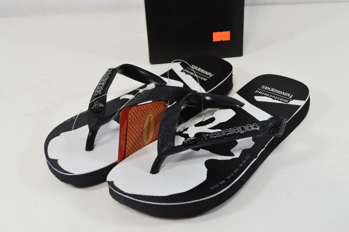 NIB Havaianas Mastermind Top FC Preto Black Sandals Flip NIB Havaianas Mastermind Top FC Preto Black Sandals Flip