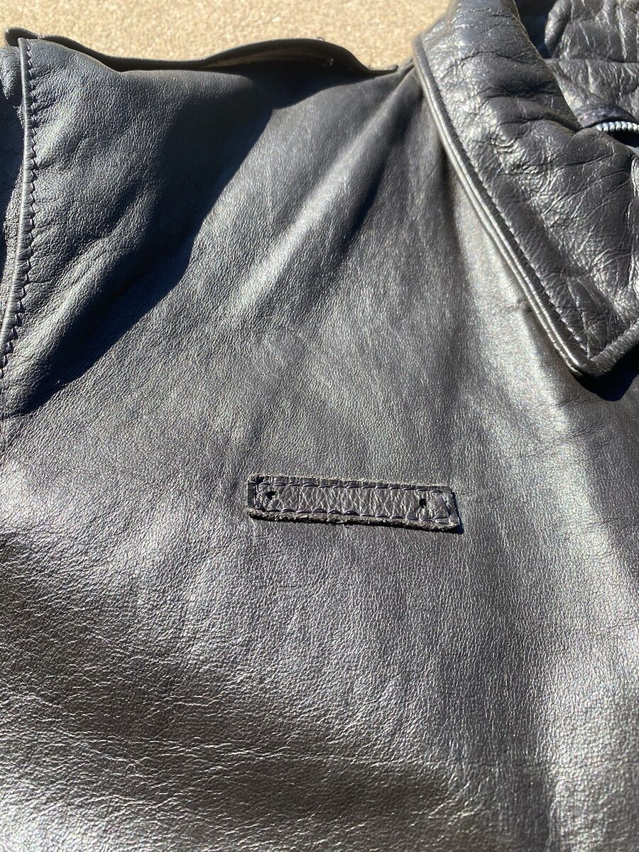 Vintage 90's Dean's Crew Leather Police Jacket, Dark Brown Vintage 90's Dean's Crew Leather Police Jacket, Dark Brown