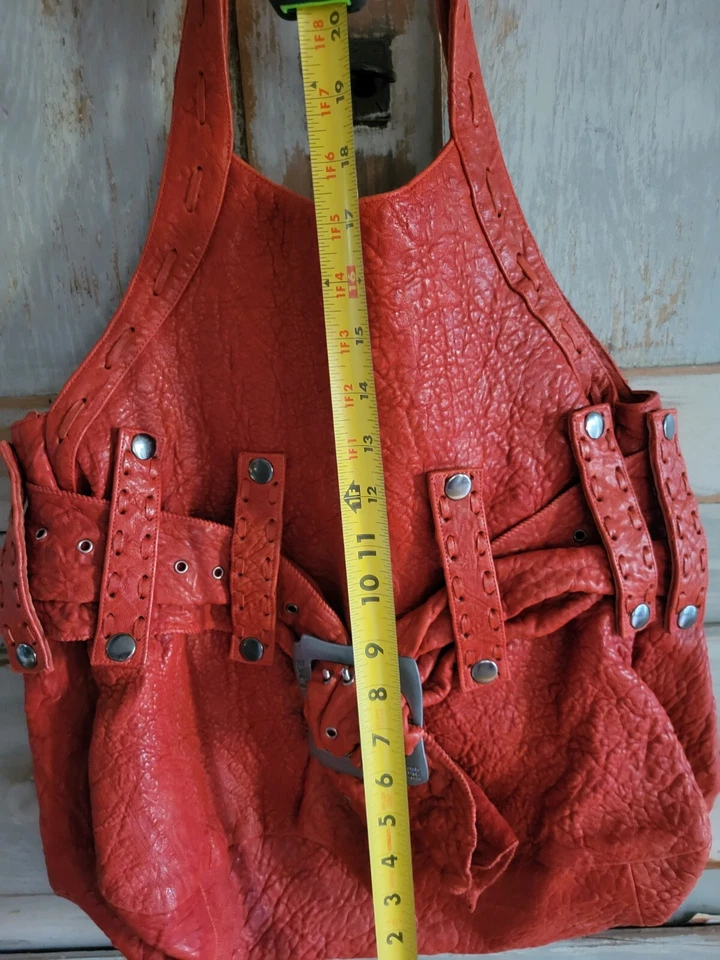 Bolsa de mão Anat Marin DD Addore extra grande ombro couro vermelho macio EUA  - Imagem 2 de 4