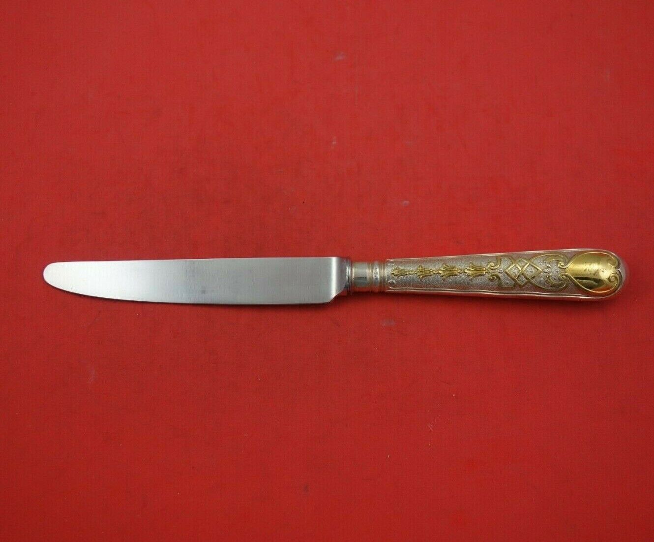 Elizabethan by CJ Vander English Sterling Silver Luncheon Knife with Gold Accent