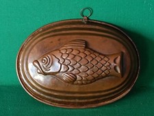 ANTICA VECCHIA GRANDE FORMA IN RAME BUDINO BUDINIERA FORMELLA DOLCI STAMPO. CM35