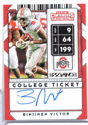 Binjimen Victor Ohio St RC Auto 2020 Panini Contenders 324 042321ATCD7