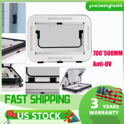 700x500mm Caravan Skylight RV Roof Window Motorhome Venting Hatch w/ LED Light 