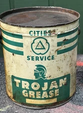 CITIES SERVICE Trojan Grease 10-pound CAN empty gas & oil collectible