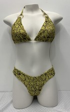 Women s Unbranded 2 Piece Bikini Yellow Black Animal Print Size Medium