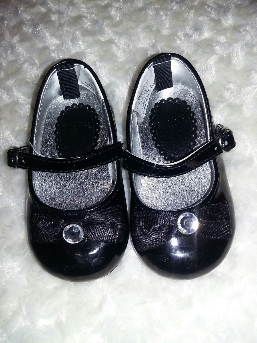 Gymboree 2013 Fancy Dalmation Black Patent Mary Janes EUC Size