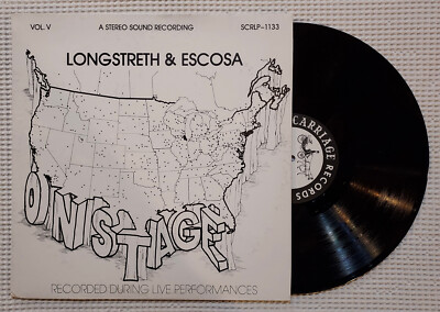 LONGSTRETH & ESCOSA Orig CARRIAGE Live Private Harp Modern Classical Vinyl LP EX