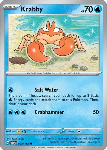 rare krabby misprint card 51 62 Authentic Krabby 51/62 Misprint Fossil Error Pokémon Card
