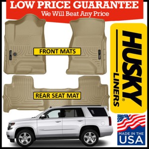 Details About Husky Liners Weatherbeater 2015 2020 Chevy Tahoe Gmc Yukon Floor Mats Set Tan