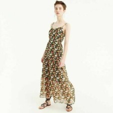 J Crew Mercantile Maxi Dress Sz 4 Small Tiered Sweet Pea Floral Print Sleeveless