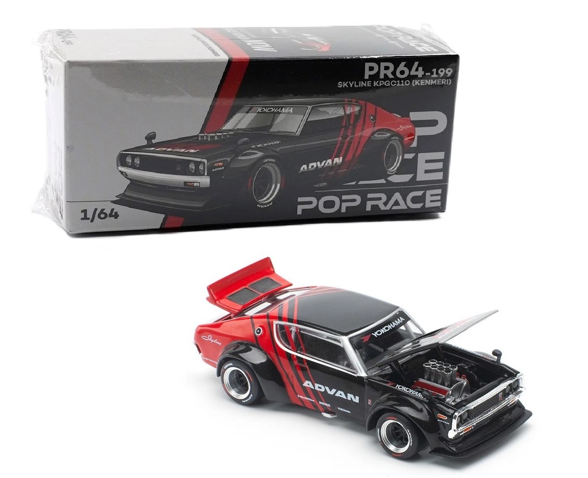 ミニカー Nissan Skyline 2000GT-R KPGC110 Racing Pop Race 1:64 Nissan Skyline GT-R Drift KPGC110 (Kenmeri