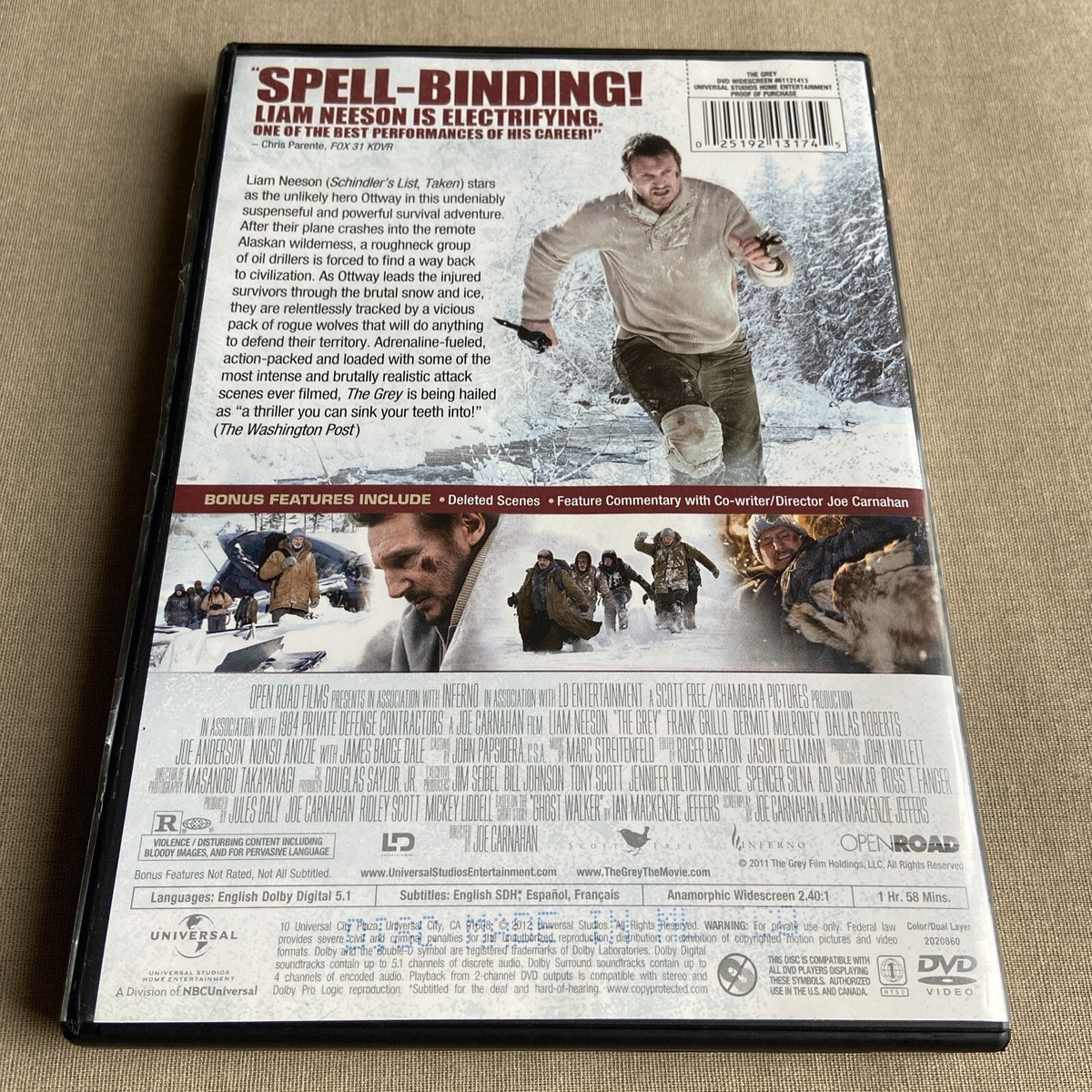 The Grey (DVD 2011) Action Adventure Liam Neeson Dermot Mulroney