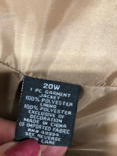 Dressbarn Women Blazer Evening Jacket 20 W Beige Satin Black Diamond Embellishe - Picture 13 of 14