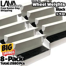 8 Box 1/4 oz Black Wheel Weights Stick-on Adhesive Tape Total 2880 Pcs Lead-Free